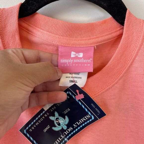 Simply Southern Scrub Life Nurse Long Sleeve Shirt Coral Pink Size Small NWT’s - Picture 6 of 8